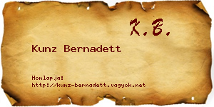 Kunz Bernadett névjegykártya